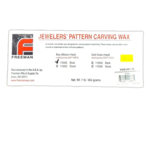 Jewelers' Pattern Carving Wax Block, Med. Hard